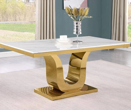 Elara White Marble Slab Dining Table — 2 Sizes
