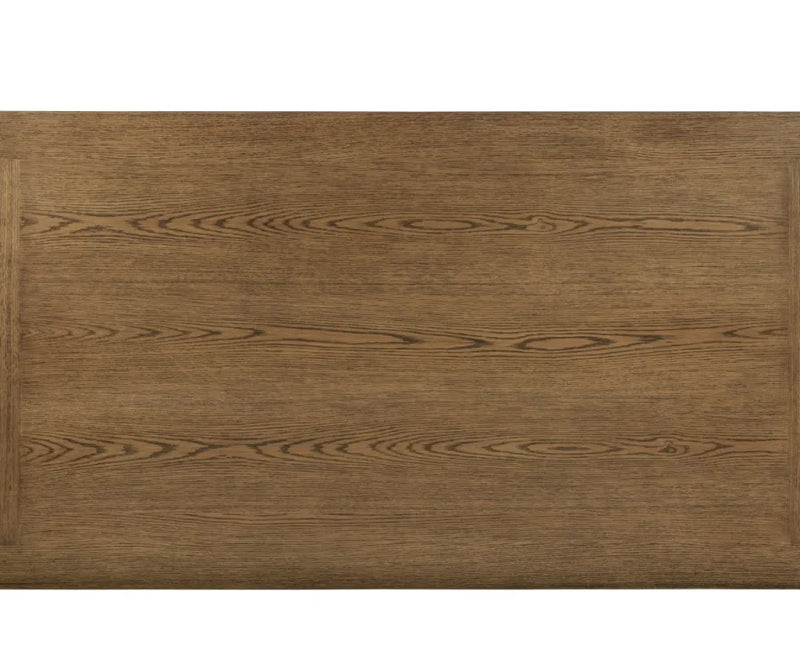 Walnut Brown Oak Veneer Dining Table - Detail View