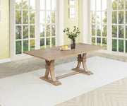 Countryside Rustic Light Oak Solid Wood Dining Table