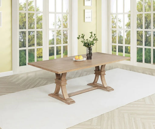 Countryside Rustic Light Oak Solid Wood Dining Table