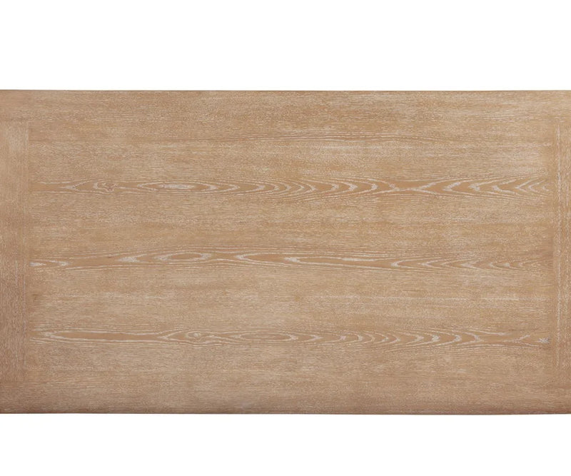 Countryside Rustic Light Oak Solid Wood Dining Table - Detail View
