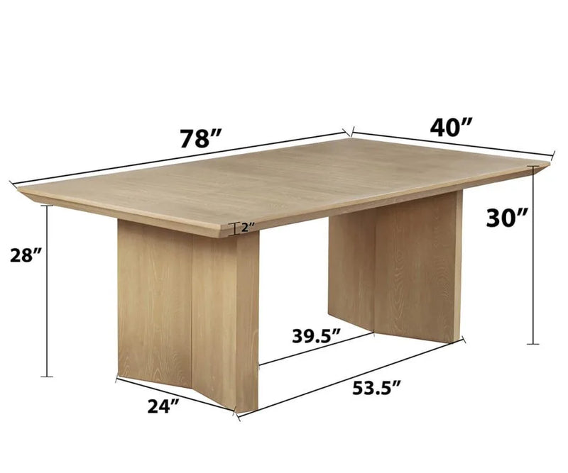 Nordic Light Oak Extendable Dining Table - Detail View