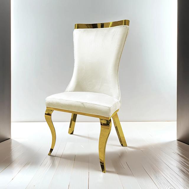 Basilicata Gold Chair (2/CTN) White, Gray, & Black