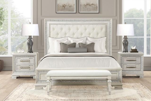 Stella Mia E.King & Queen Bed White & White