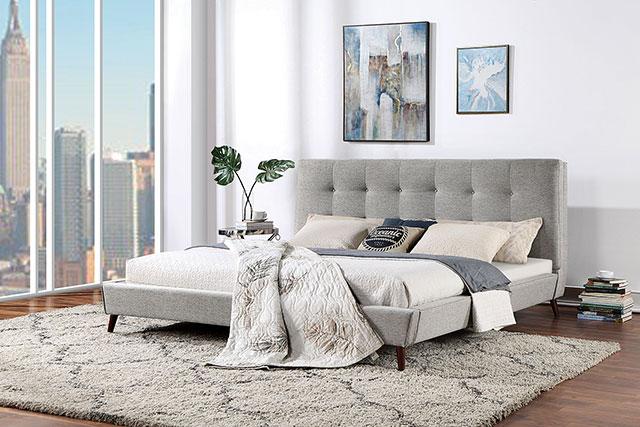 LEOMIN Cal.King, E.King, Full, & Queen Bed, Gray