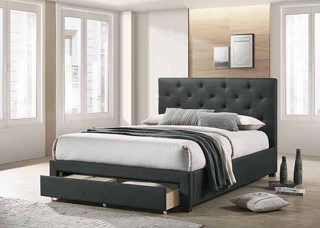 SYBELLA E.King Bed, Dark Gray