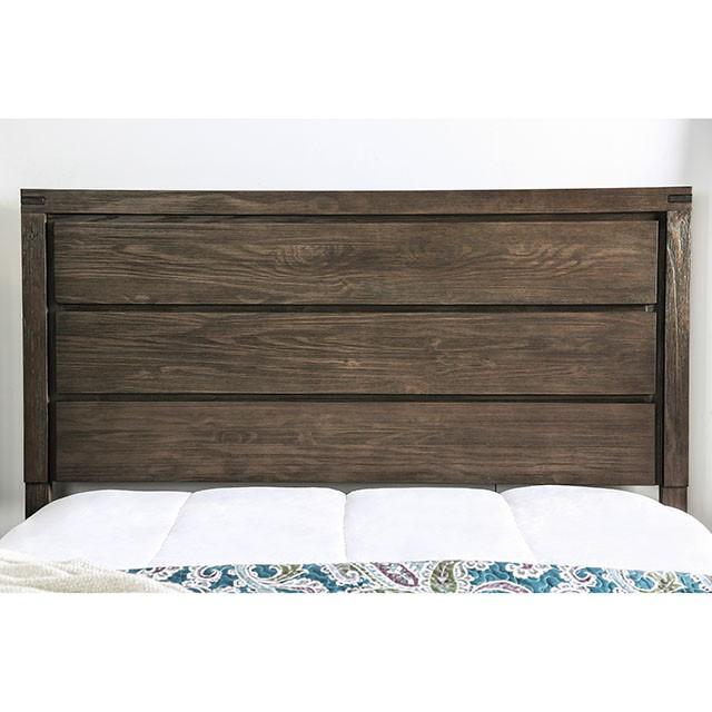 Rexburg Wire-Brushed Rustic Brown E.King Bed