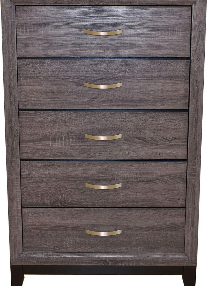 Galaxy Home Hudson 5 Drawer Chest in Foil Grey GHF-808857594679