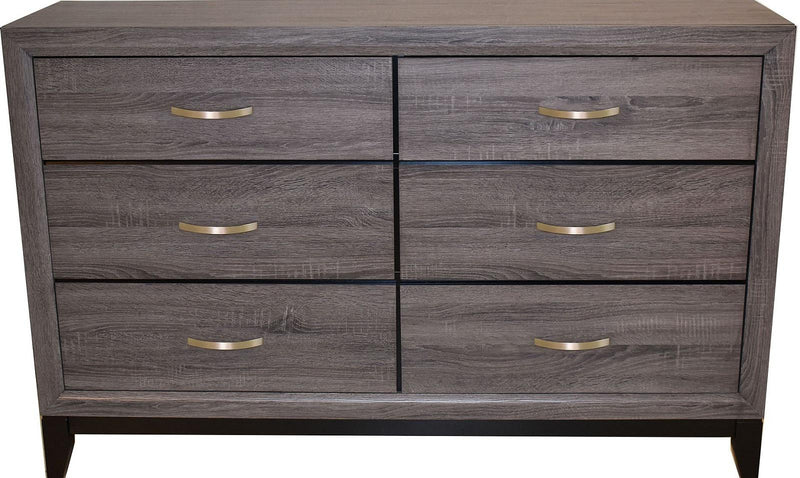 Galaxy Home Hudson 6 Drawer Dresser in Foil Grey GHF-808857665805
