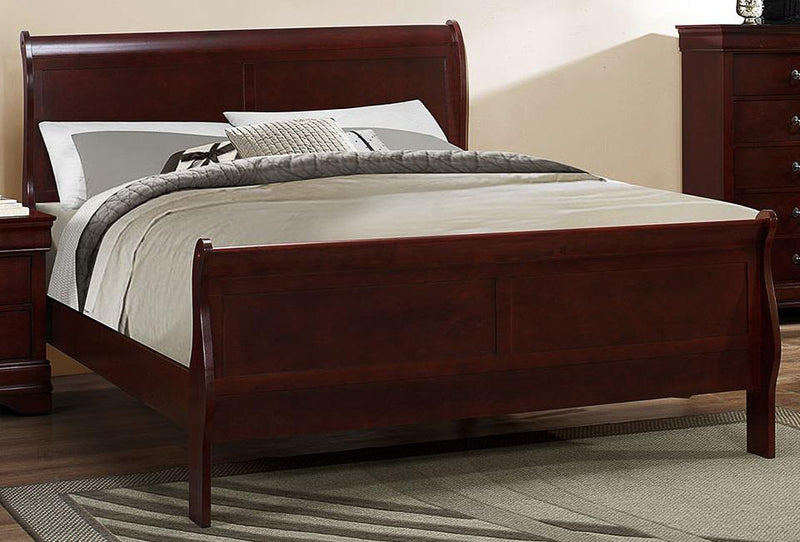 Galaxy Home Louis Phillipe Full Sleigh Bed in Cherry GHF-808857773562