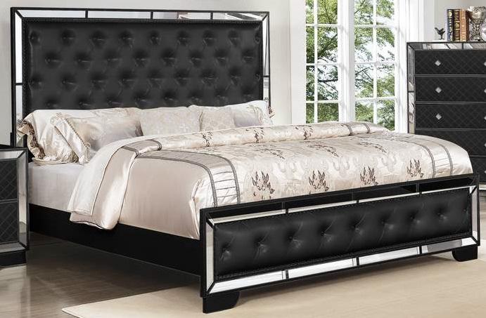 Galaxy Home Madison King Panel Bed in Black GHF-808857503930