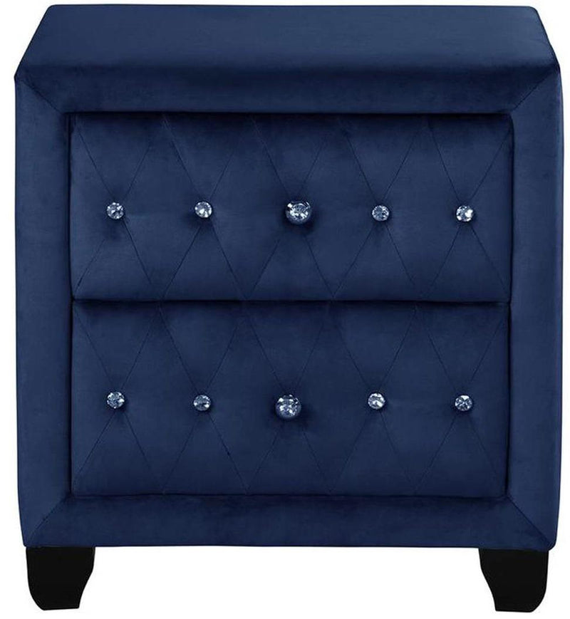 Galaxy Home Sophia 2 Drawer Nightstand in Blue GHF-733569393435