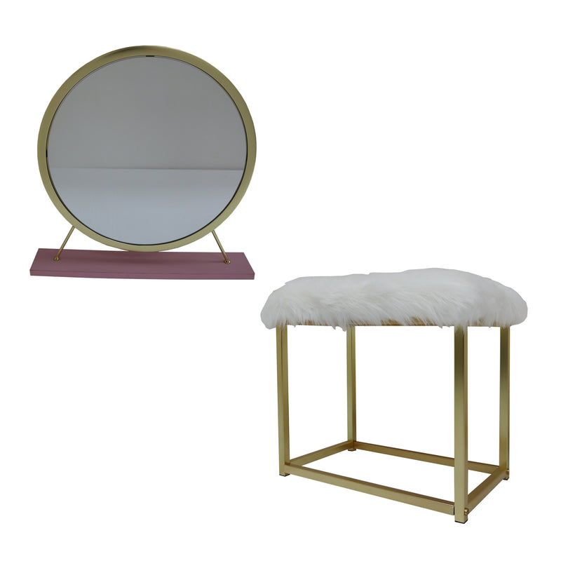 Vanity Mirror & Stool