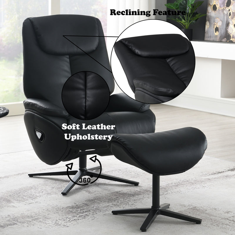 Accent Chair w/Swivel & Ottoman