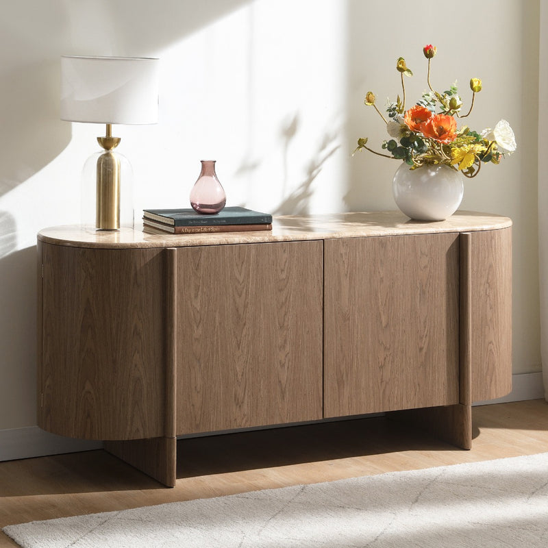 Console Cabinet w/Natural Marble