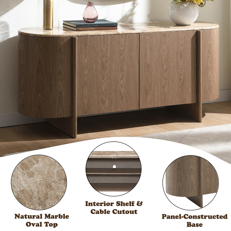 Console Cabinet w/Natural Marble