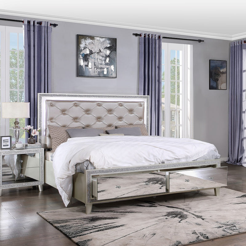 CK Bed w/Storage & LED