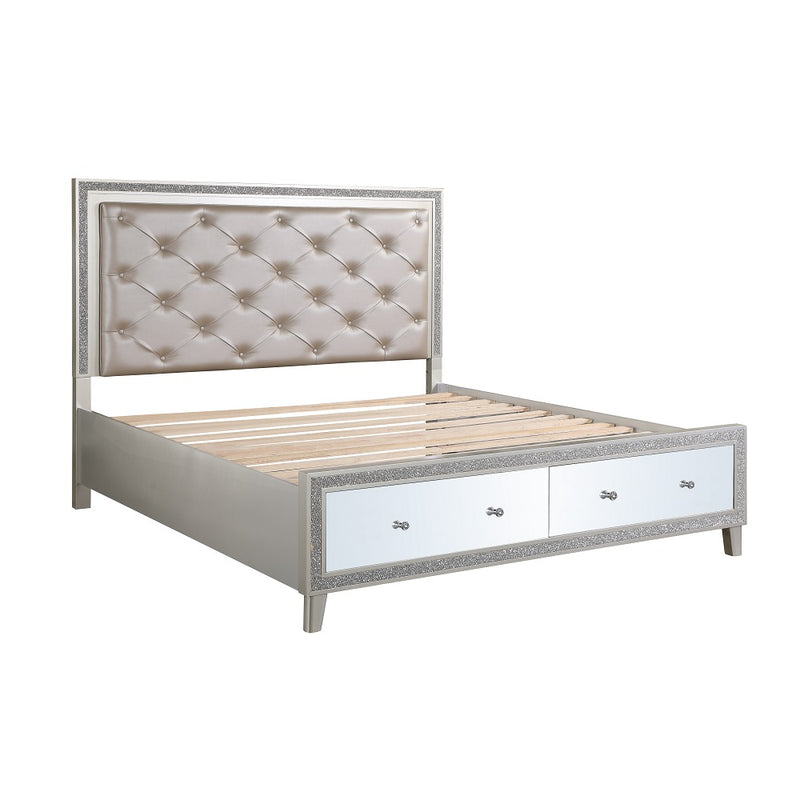 Eastern King Bed w/Storage & LED