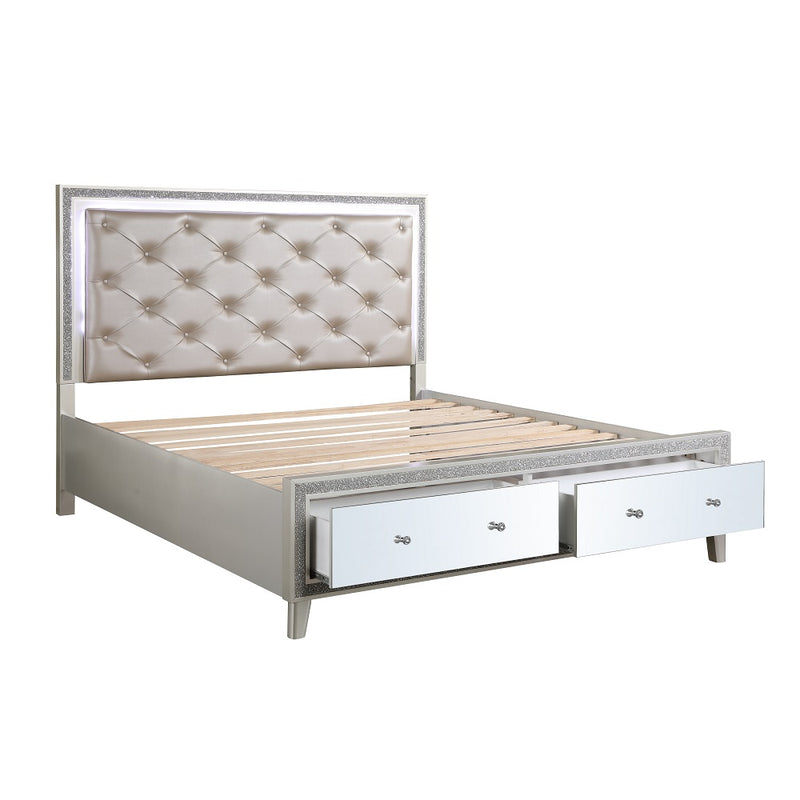 Eastern King Bed w/Storage & LED