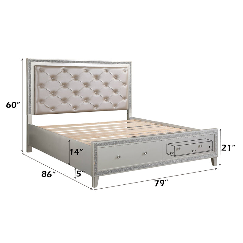 Eastern King Bed w/Storage & LED