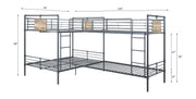 L Shape Bunk Bed (T/T/F/F)