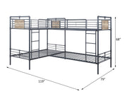 L Shape Bunk Bed (T/T/T/T)