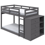 Bunk Bed (T/T) w/4 Drawers & 3 Compartments