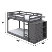 Bunk Bed (T/T) w/4 Drawers & 3 Compartments