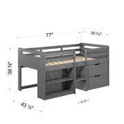 Twin Loft Bed w/Storage