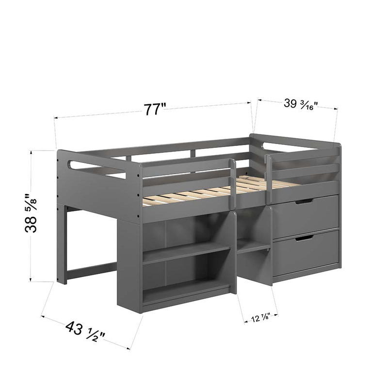 Twin Loft Bed w/Storage