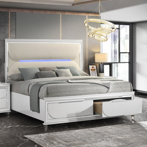 Eastern King Bed w/Storage & LED