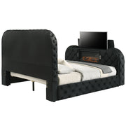 Eastern King Bed w/LED, Fireplace & TV Stand