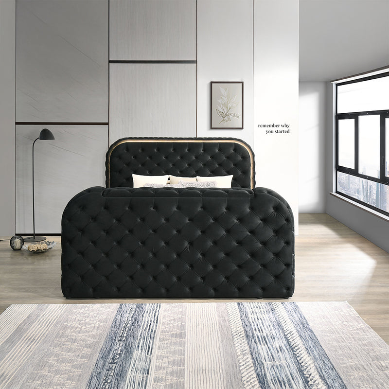 Eastern King Bed w/LED, Fireplace & TV Stand