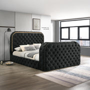 Eastern King Bed w/LED, Fireplace & TV Stand
