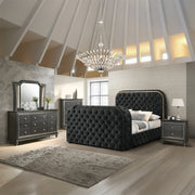 Eastern King Bed w/LED, Fireplace & TV Stand
