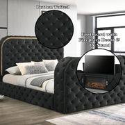 Eastern King Bed w/LED, Fireplace & TV Stand