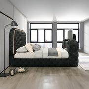 Eastern King Bed w/LED, Fireplace & TV Stand