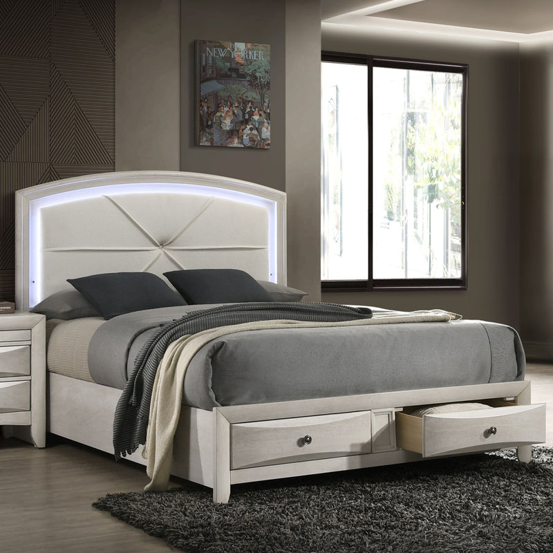 Queen Bed w/Storage & LED