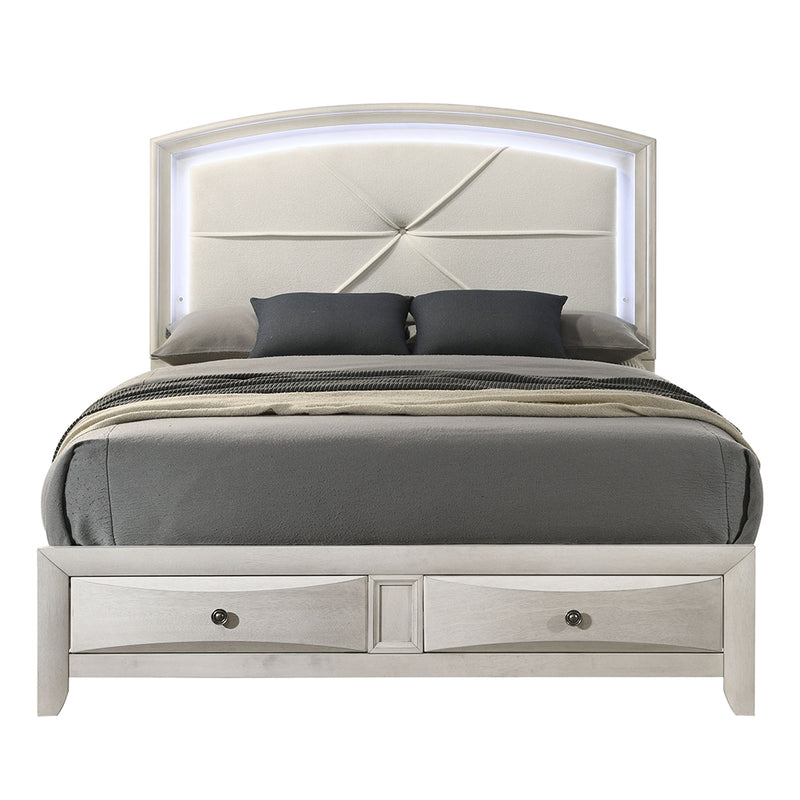 Queen Bed w/Storage & LED