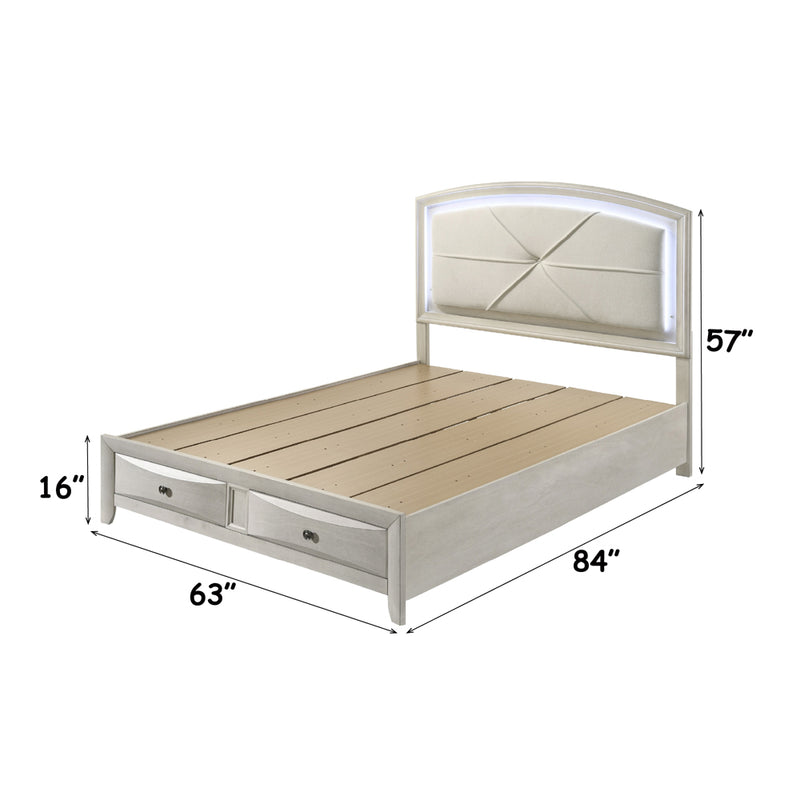 Queen Bed w/Storage & LED