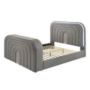 Queen Bed w/Led, TV Stand, Fireplace & Bluetooth