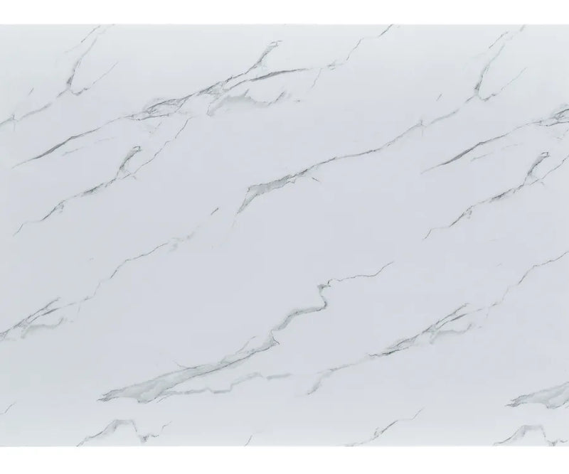 Marquise Rectangular Glass Dining Table with Marble Wrap - Detail View