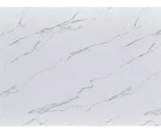 Prism Glass Dining Table with White Marble Wrap - Detail View