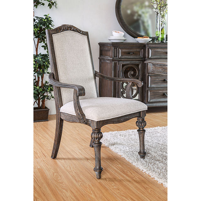 ARCADIA Rustic Natural Tone/ Ivory Arm Chair (2/CTN)