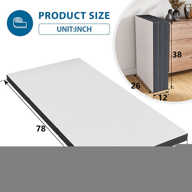 Hollyhock 4" Twin XL Tri-Fold Memory Foam Topper