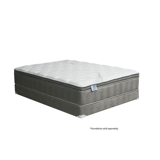 STORMIN White/Gray 13" Euro Pillow Top Mattress, Cal.King