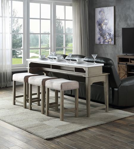 4Pc Pack Counter Height Table Set w/USB Port
