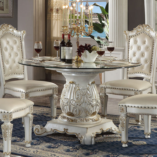 Dining Table w/Pedestal (54"Dia Glass Top)
