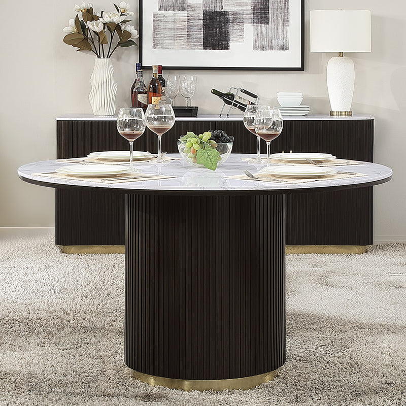 Round Dining Table w/Marble