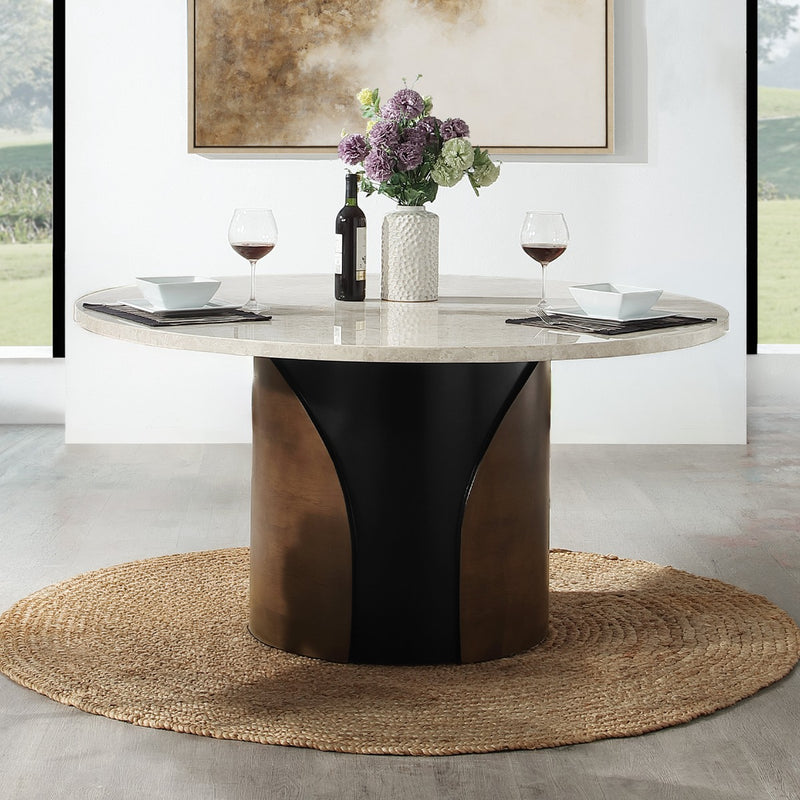 Round Dining Table w/Marble Top